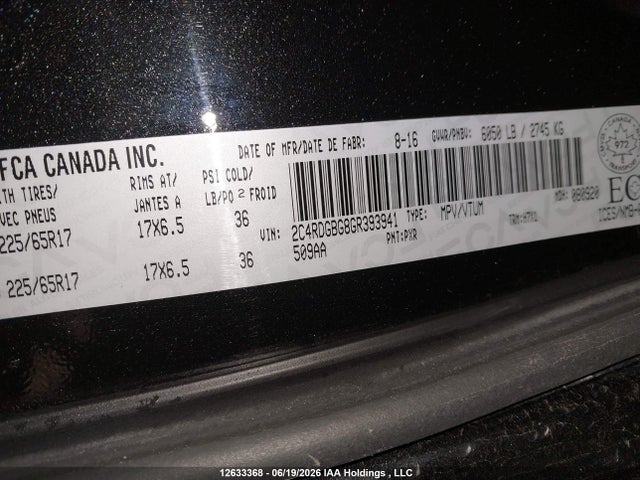 Dodge Grand Caravan Se 2016 2C4RDGBG8GR393941 Image 9