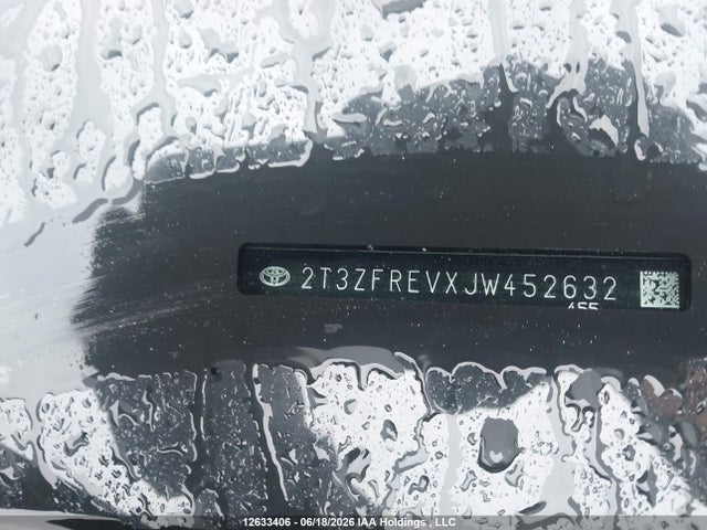 12633406 :رقم المزاد ، 2T3ZFREVXJW452632 vin ، 2018 Toyota Rav4 Le مزاد بيع