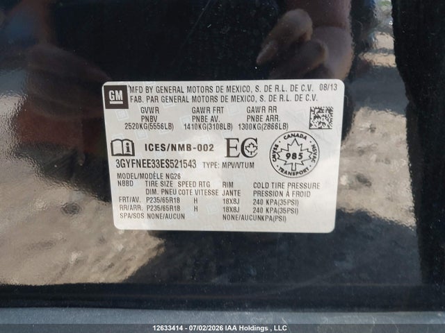 Cadillac SRX 2014 3GYFNEE33ES521543 Image 9