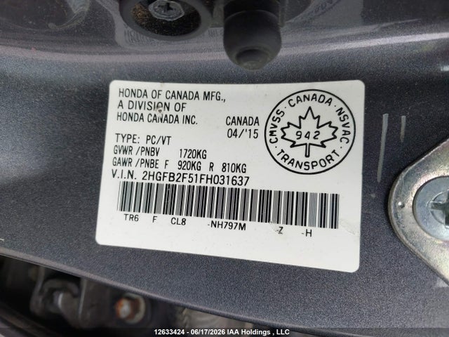 Honda Civic 2015 2HGFB2F51FH031637 Image 20