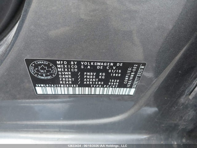 Volkswagen Jetta 2015 3VWL07AJ1FM281662 Image 9