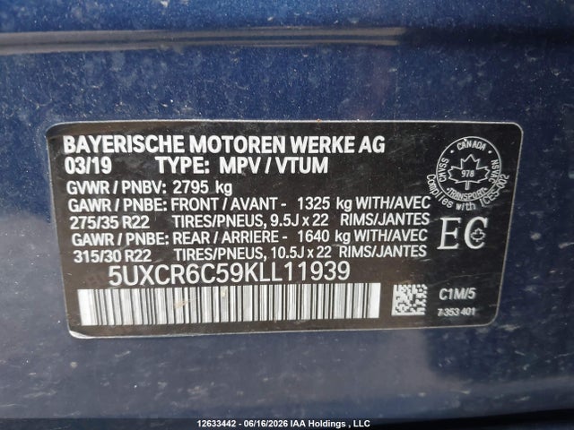 5UXCR6C59KLL11939 BMW X5 Xdrive40i
