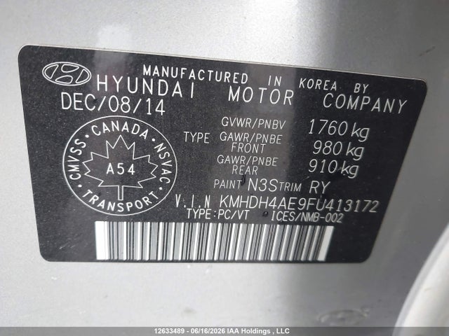Продаж на аукціоні авто 2015 Hyundai Elantra Sport Appearance, vin: KMHDH4AE9FU413172, номер лоту: 12633489