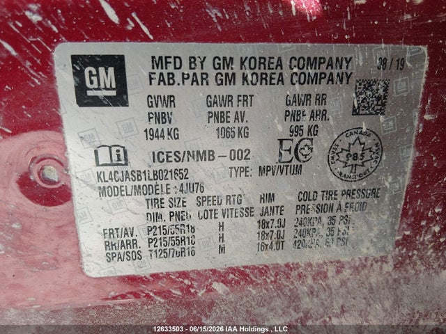 Buick Encore Preferred 2020 KL4CJASB1LB021652 Image 9