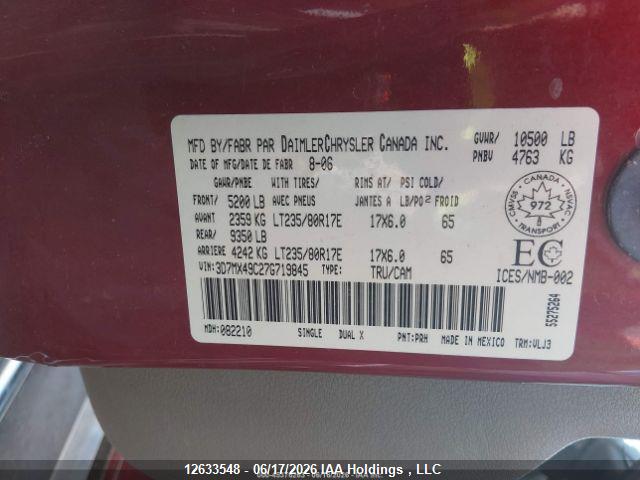 Продажа на аукционе авто 2007 Dodge Ram 3500 Laramie, vin: 3D7MX49C27G719845, номер лота: 12633548