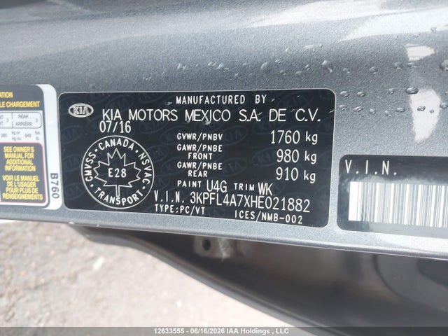 2017 Kia Forte Ex/ex Luxury/ex+/lx/lx+ მანქანა იყიდება აუქციონზე, vin: 3KPFL4A7XHE021882, აუქციონის ნომერი: 12633555