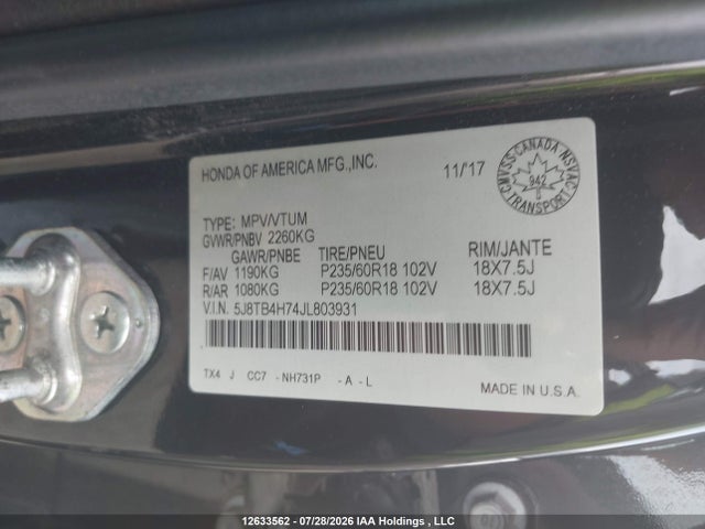 Acura Rdx Advance 2018 5J8TB4H74JL803931 Image 9