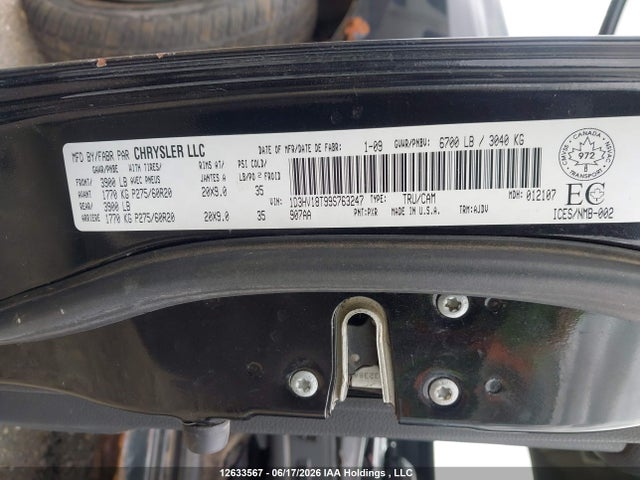 Продажа на аукционе авто 2009 Dodge Ram 1500, vin: 1D3HV18T99S763247, номер лота: 12633567