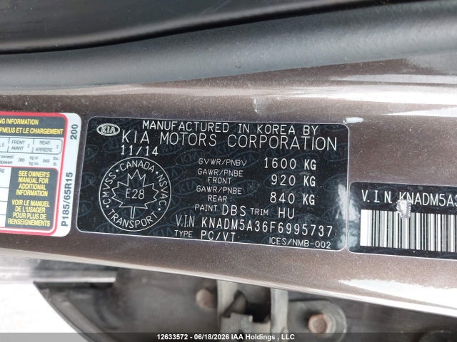 KIA Rio 2015 KNADM5A36F6995737 Image 19