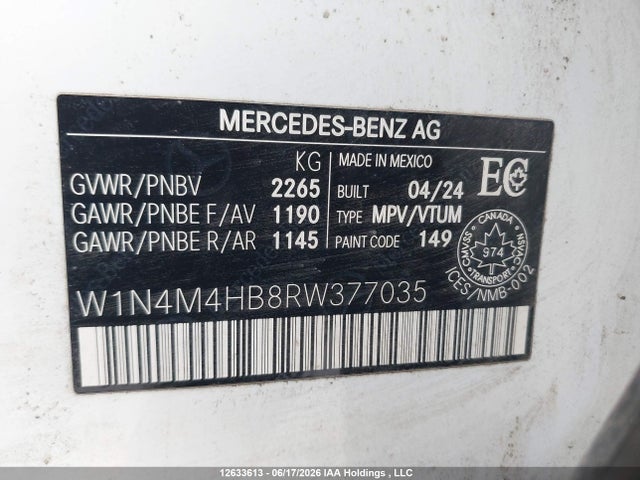W1N4M4HB8RW377035 Mercedes-Benz Glb 250 4matic