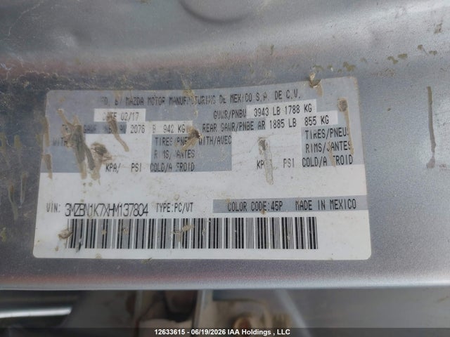 Mazda MAZDA3 2017 3MZBN1K7XHM137804 Image 9