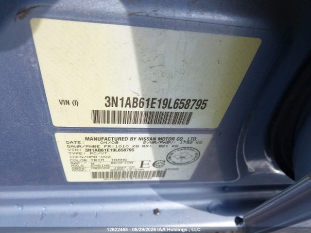 Продаж на аукціоні авто 2009 Nissan Sentra 2.0s, vin: 3N1AB61E19L658795, номер лоту: 12622455