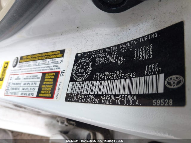 4T1BF1FK6EU773542 Toyota Camry L/se/le/xle