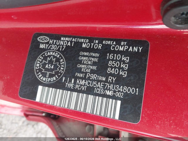 Hyundai ACCENT GLS 2017 KMHCU5AE7HU348001 Image 9