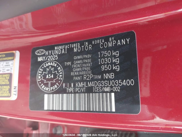 2025 Hyundai Elantra Sel Sport მანქანა იყიდება აუქციონზე, vin: KMHLM4DG3SU035400, აუქციონის ნომერი: 12633634