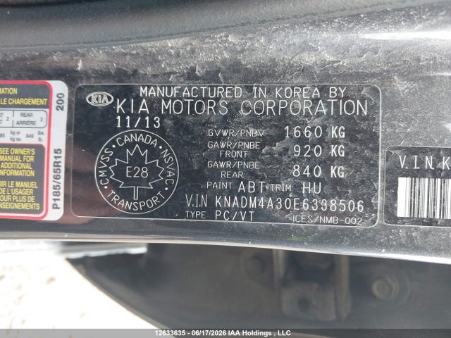KIA RIO LX 2014 KNADM4A30E6338506 Image 9
