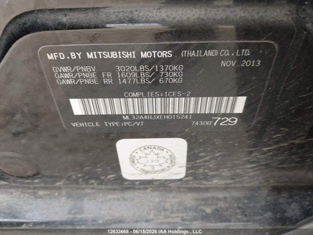 ML32A4HJXEH015241 Mitsubishi MIRAGE ES