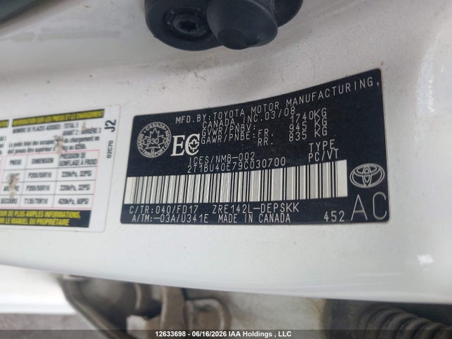 Aukcja sprzedaży 2009 Toyota Corolla S/le/xle, vin: 2T1BU40E79C030700, numer aukcji: 12633698