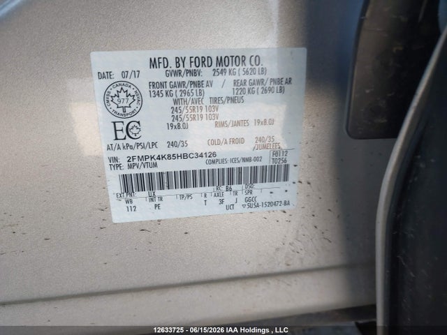 Ford Edge Titanium 2017 2FMPK4K85HBC34126 Image 18