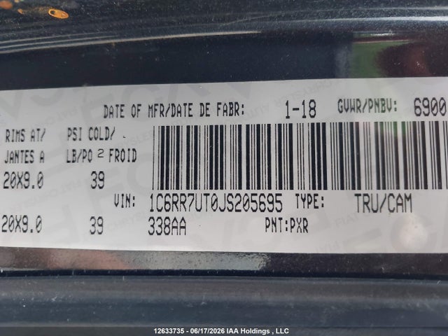 RAM 1500 Sport 2018 1C6RR7UT0JS205695 Image 9