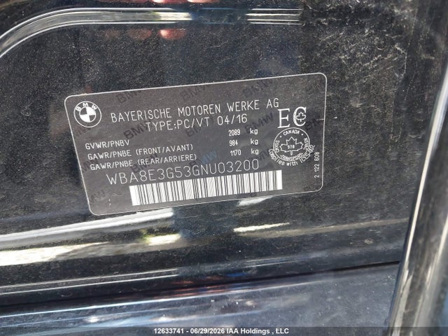 Продаж на аукціоні авто 2016 Bmw 328 Xi Sulev, vin: WBA8E3G53GNU03200, номер лоту: 12633741
