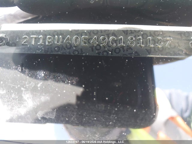 12633787 :رقم المزاد ، 2T1BU40E49C181137 vin ، 2009 Toyota Corolla S/le/xle مزاد بيع