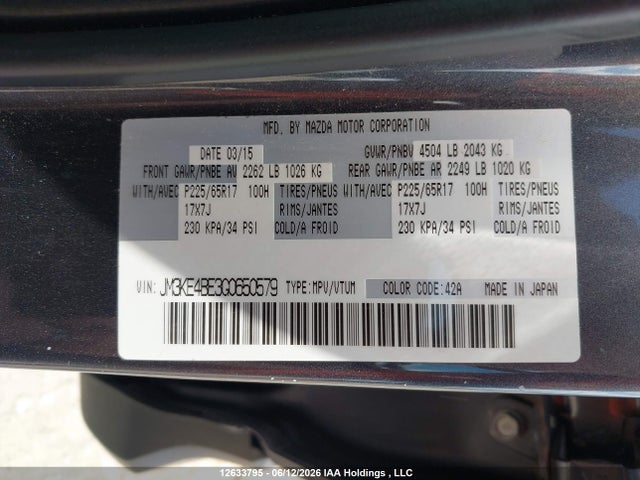 JM3KE4BE3G0650579 Mazda Cx-5 Gx