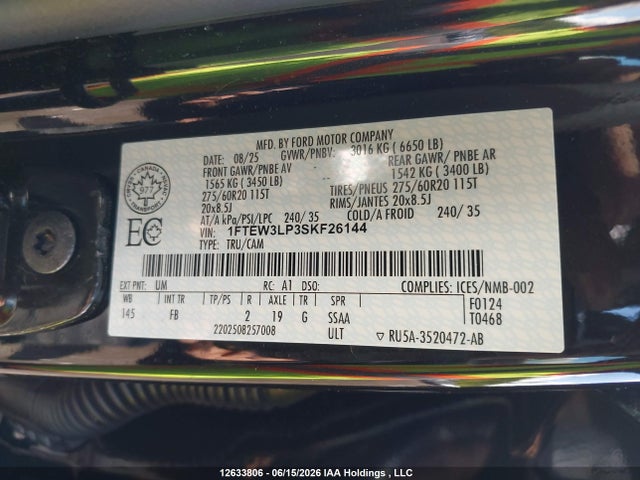 Ford F150 Xlt 2025 1FTEW3LP3SKF26144 Image 9