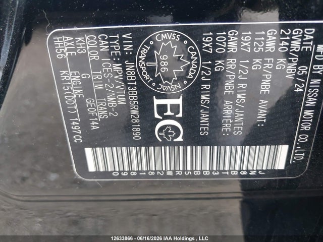 Продаж на аукціоні авто 2024 Nissan Rogue, vin: JN8BT3BB5RW281890, номер лоту: 12633866