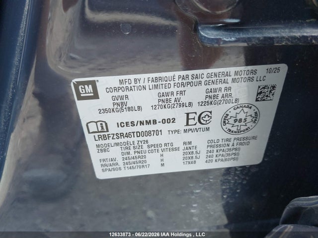 LRBFZSR46TD008701 Buick Envision