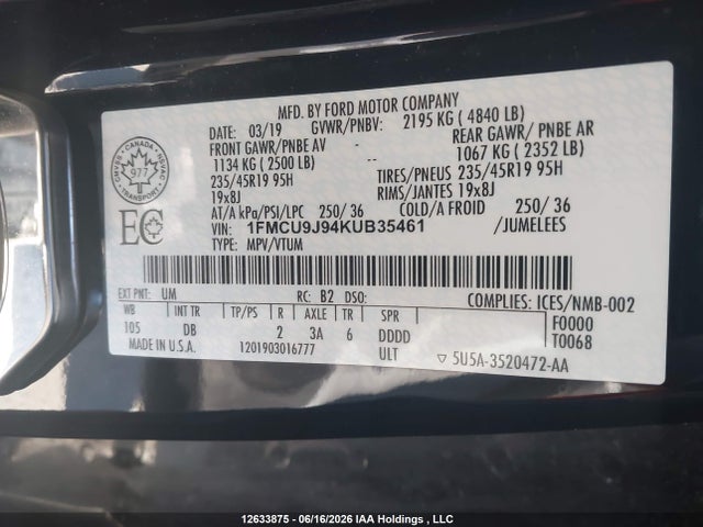 Ford Escape Titanium 2019 1FMCU9J94KUB35461 Image 18