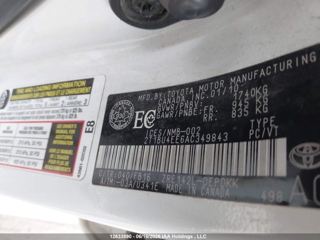 Продажа на аукционе авто 2010 Toyota Corolla S/le/xle, vin: 2T1BU4EE6AC349843, номер лота: 12633890