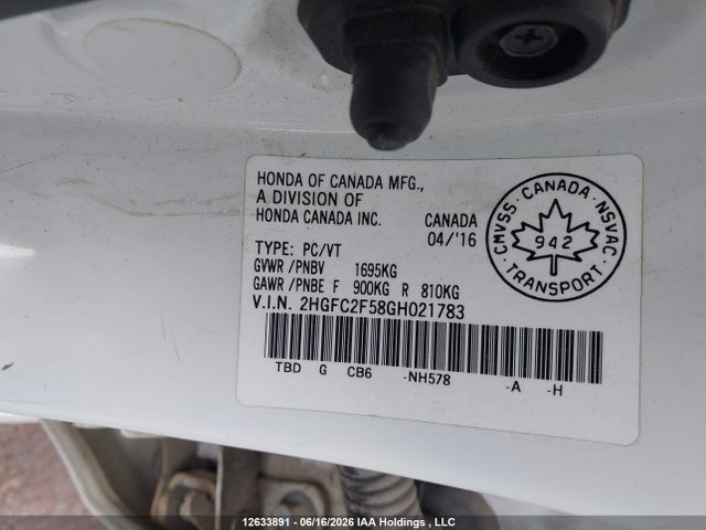 Honda Civic Lx 2016 2HGFC2F58GH021783 Image 19