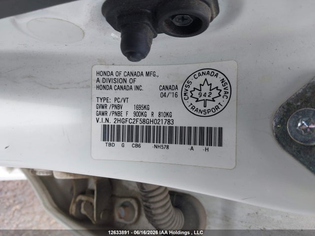 Honda Civic Lx 2016 2HGFC2F58GH021783 Image 9