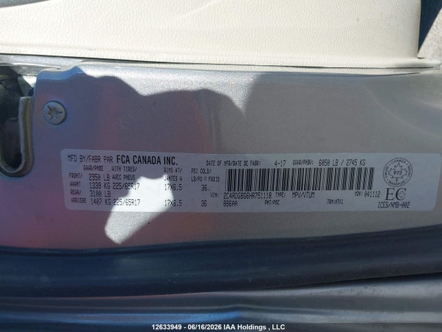 Dodge Grand Caravan Se 2017 2C4RDGBG6HR751118 Image 9