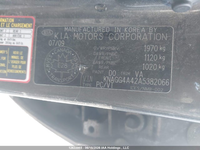 Aukcja sprzedaży 2010 Kia Optima Lx, vin: KNAGG4A42A5382066, numer aukcji: 12633965
