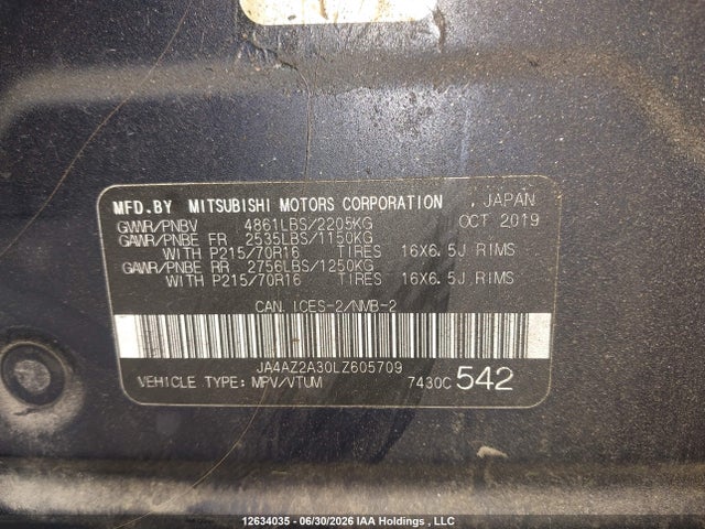 Mitsubishi Outlander Es 2020 JA4AZ2A30LZ605709 Image 9