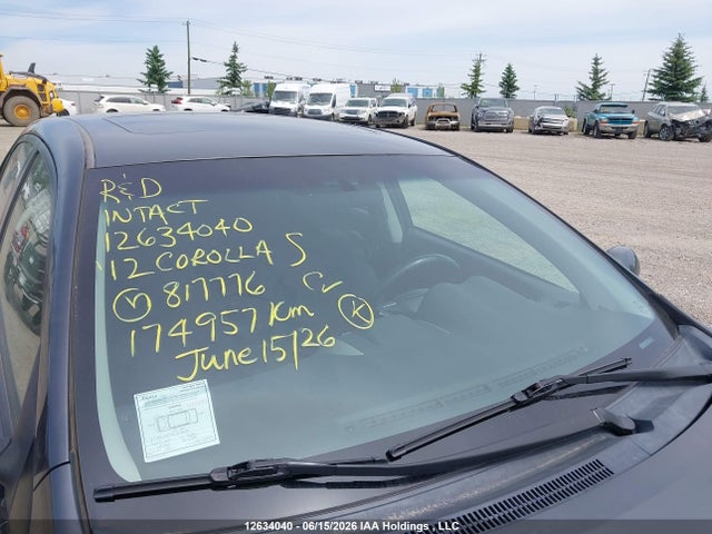 2012 Toyota Corolla S/le მანქანა იყიდება აუქციონზე, vin: 2T1BU4EE9CC817776, აუქციონის ნომერი: 12634040