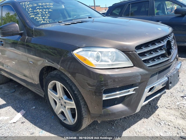 Aukcja sprzedaży 2012 Mercedes-benz Ml 350 Bluetec 4matic, vin: 4JGDA2EB1CA086322, numer aukcji: 12634046