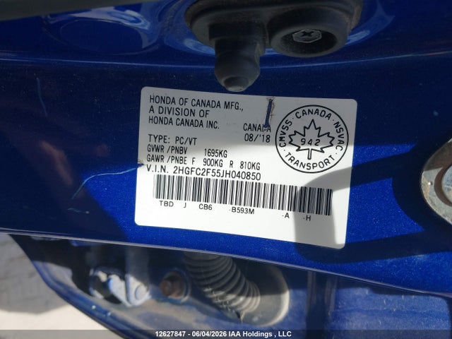 Honda Civic Lx 2018 2HGFC2F55JH040850 Image 9