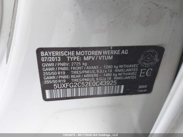 2014 Bmw X6 Xdrive35i მანქანა იყიდება აუქციონზე, vin: 5UXFG2C52E0C43925, აუქციონის ნომერი: 12634075