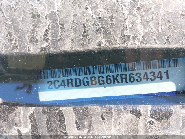 2019 Dodge Grand Caravan Se მანქანა იყიდება აუქციონზე, vin: 2C4RDGBG6KR634341, აუქციონის ნომერი: 12634086