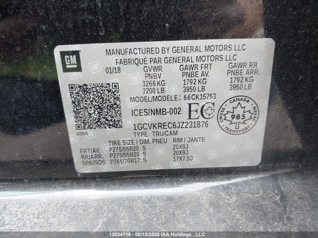 Aukcja sprzedaży 2018 Chevrolet Silverado 1500 Lt, vin: 1GCVKREC6JZ231876, numer aukcji: 12634119