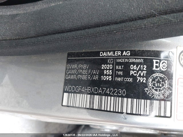 Aukcja sprzedaży 2013 Mercedes-benz C 250, vin: WDDGF4HBXDA742230, numer aukcji: 12634135