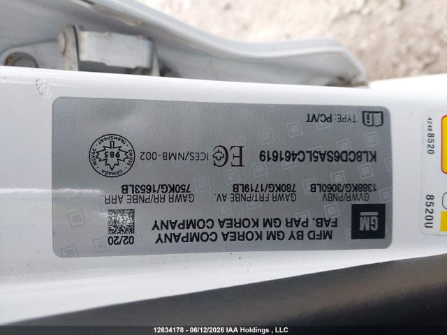 Chevrolet SPARK 1LT 2020 KL8CD6SA5LC461619 Image 19