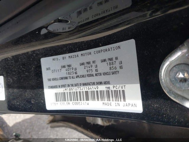 JM1BN1U73J1164149 Mazda Mazda3 Gx