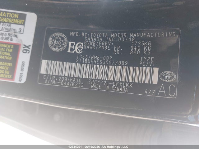 Toyota COROLLA CE 2018 2T1BURHE5JC077889 Image 18