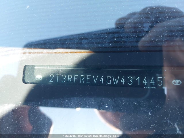 2T3RFREV4GW431445 Toyota Rav4 Xle