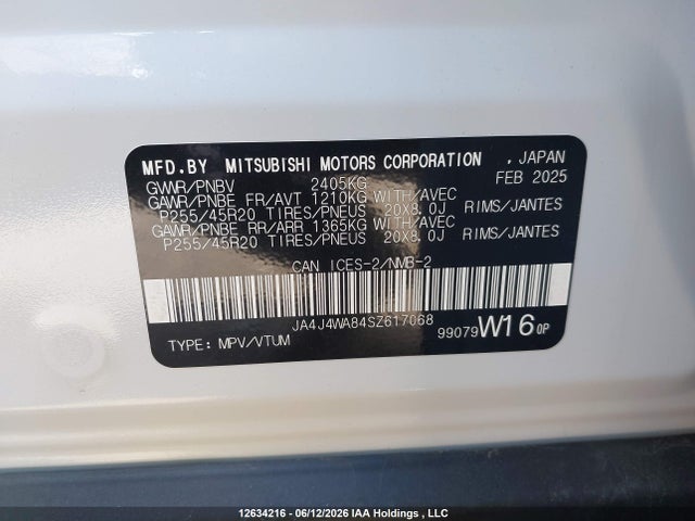 JA4J4WA84SZ617068 Mitsubishi Outlander Sel