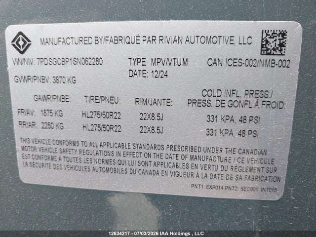 Rivian R1s Ascend Tri Motor Max Pack 2025 7PDSGCBP1SN062280 Image 9